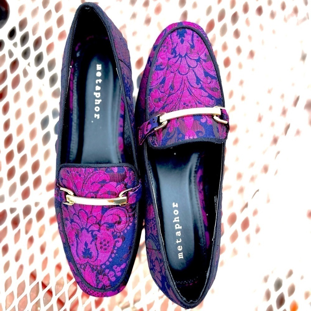 METAPHOR PAISLEY DAMASK SLIP ON LOAFERS - Picture 3 of 8